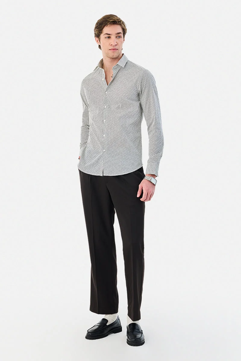 سنيتش Slim Fit Geometric Shirt